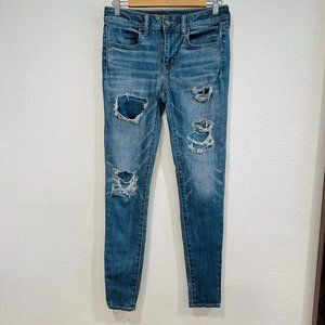 American Eagle Super Super Stretch X Jegging Jeans Distressed 29x29 Women Size 8